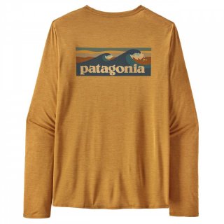 Patagonia Mens Long-Sleeved Capilene Cool Daily Graphic Shirt Waters gold x-dye 52/L