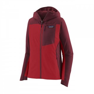 Patagonia Ws R1 CrossStrata Hoody - touring red 38 / S