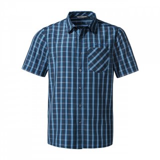 VAUDE Mens Albsteig Shirt III - Kurzarm-Hemd zum Wandern Herren dark sea 52 / L